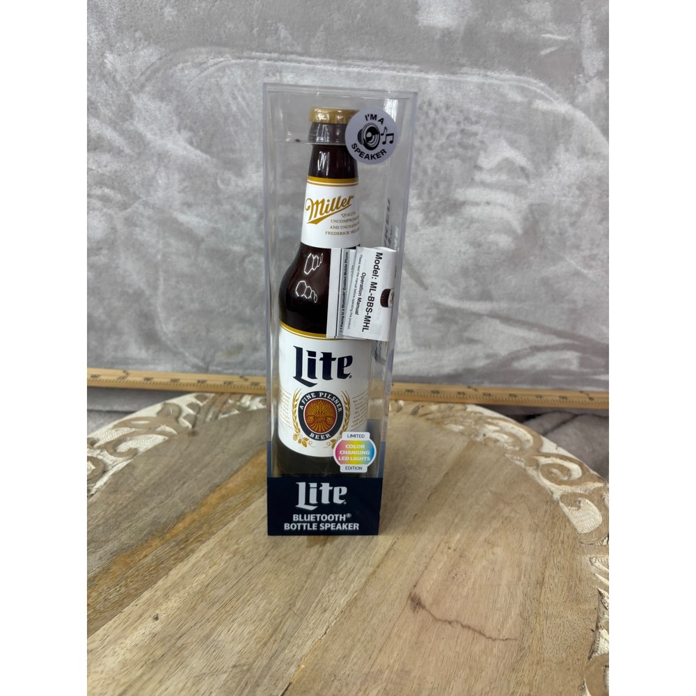 Miller Lite Bluetooth Bottle Speaker ML-BBS-MHL Color Changing LED Limited Ed